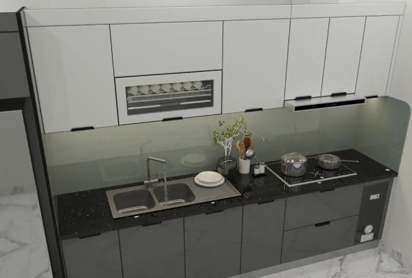 Tu bep nhom I cuong luc 1 Nội thất nhôm Aluhome chuyên tủ bếp, tủ quần áo, vách ngăn CNC. Thiết kế đẹp, chống ẩm mốc, lắp ráp nhanh, bền bỉ, không cong vênh, không mối mọt.