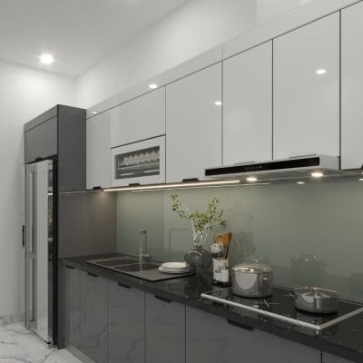 Tu bep nhom I cuong luc 2 Nội thất nhôm Aluhome chuyên tủ bếp, tủ quần áo, vách ngăn CNC. Thiết kế đẹp, chống ẩm mốc, lắp ráp nhanh, bền bỉ, không cong vênh, không mối mọt.