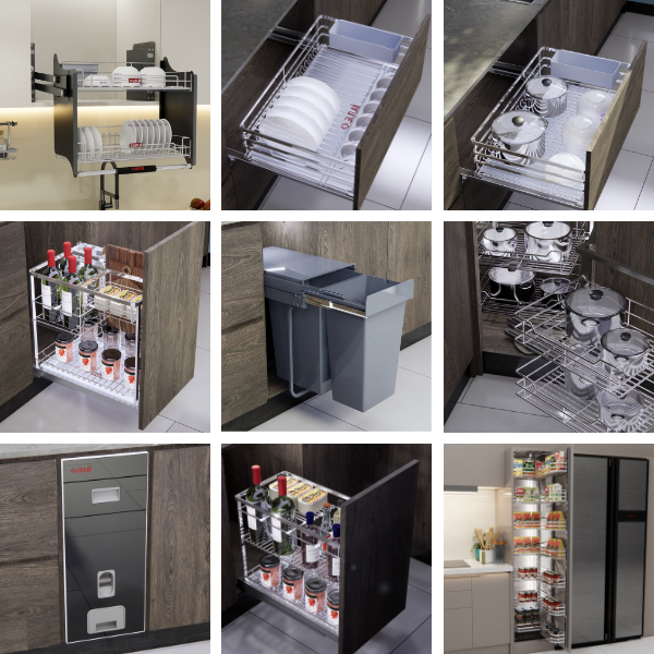 Phụ kiện tủ bếp cao cấp giúp tối ưu không gian năm 2025 6 Phụ kiện tủ bếp inox cao cấp giúp tối ưu không gian