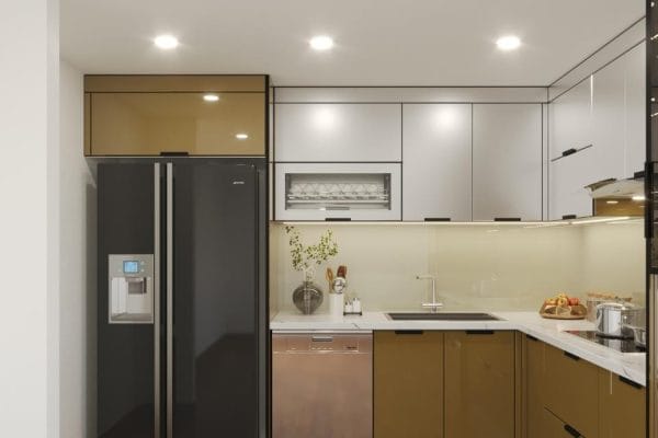 Tu bep nhom tam canh kinh cuong luc ALH07 1 Nội thất nhôm Aluhome chuyên tủ bếp, tủ quần áo, vách ngăn CNC. Thiết kế đẹp, chống ẩm mốc, lắp ráp nhanh, bền bỉ, không cong vênh, không mối mọt.
