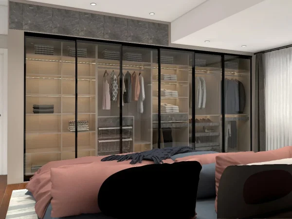 mau tu quan ao nhom kinh dep 16.jpg Nội thất nhôm Aluhome chuyên tủ bếp, tủ quần áo, vách ngăn CNC. Thiết kế đẹp, chống ẩm mốc, lắp ráp nhanh, bền bỉ, không cong vênh, không mối mọt.