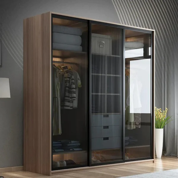 mau tu quan ao nhom kinh dep 6.jpg Nội thất nhôm Aluhome chuyên tủ bếp, tủ quần áo, vách ngăn CNC. Thiết kế đẹp, chống ẩm mốc, lắp ráp nhanh, bền bỉ, không cong vênh, không mối mọt.