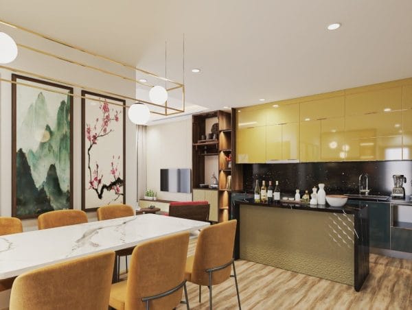 tu bep nhom tam canh kinh cuong luc ALH08 1 Nội thất nhôm Aluhome chuyên tủ bếp, tủ quần áo, vách ngăn CNC. Thiết kế đẹp, chống ẩm mốc, lắp ráp nhanh, bền bỉ, không cong vênh, không mối mọt.