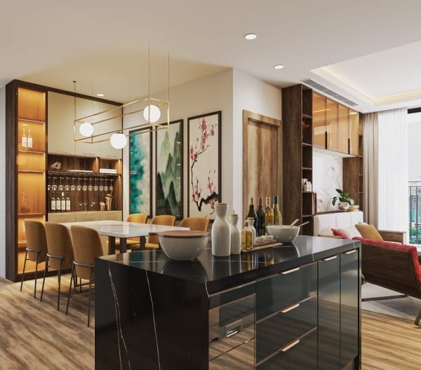 tu bep nhom tam canh kinh cuong luc ALH08 4 Nội thất nhôm Aluhome chuyên tủ bếp, tủ quần áo, vách ngăn CNC. Thiết kế đẹp, chống ẩm mốc, lắp ráp nhanh, bền bỉ, không cong vênh, không mối mọt.